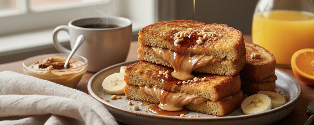 Peanut Butter Stuffed Sourdough French Toast