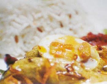 Curried Eggs & Peanut Rice