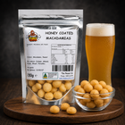 Macadamia - Honey Coated by The Peanut Van - pack and serving