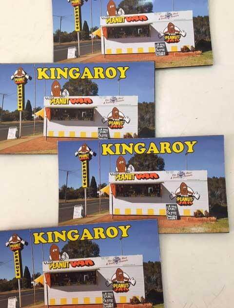 The Peanut Van flat van-shaped fridge magnet, Kingaroy souvenir